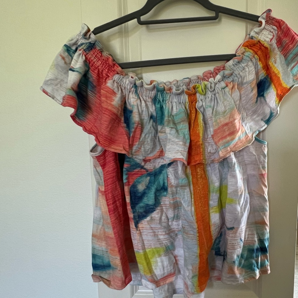 Anthropologie Water color off the shoulder top